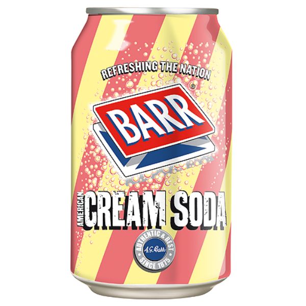 BARR NO SUGAR CREAM SODA CANS (330ml) x 24