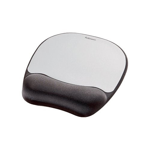 FELLOWES MEMORY FOAM MOUSE PAD WITH WRIST SUPPORT BLACK/SILVER 9175801