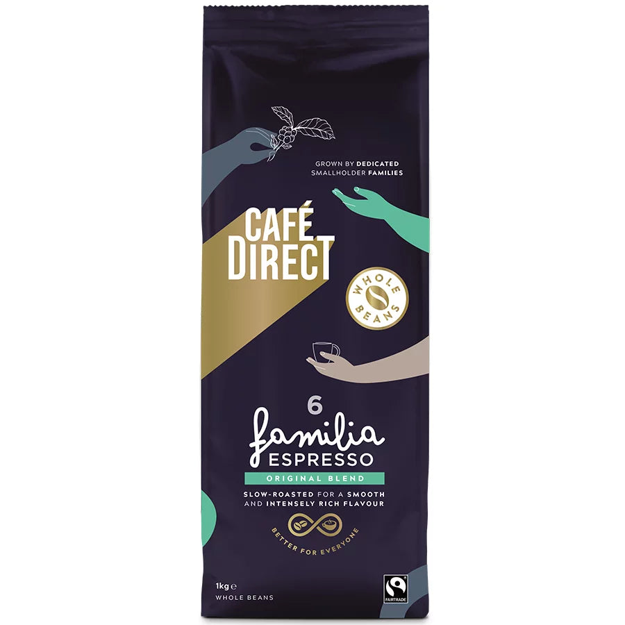 CAFEDIRECT FAIRTRADE WHOLEBEAN FAMILIA ORIGINAL (1kg) x 6