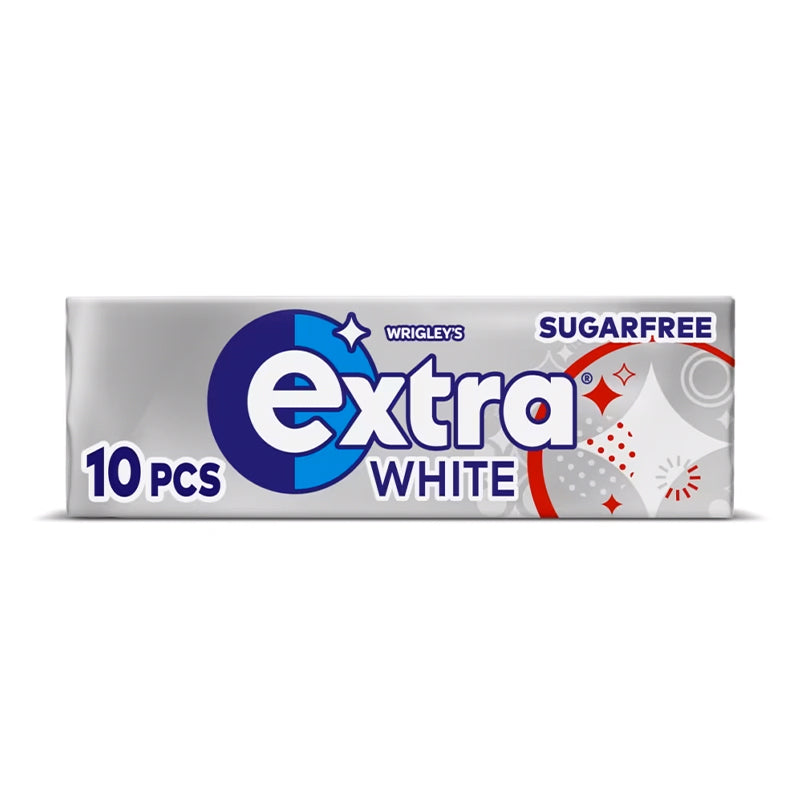 WRIGLEY'S SUGAR FREE EXTRA WHITE CHEWING GUM (14g) x 30