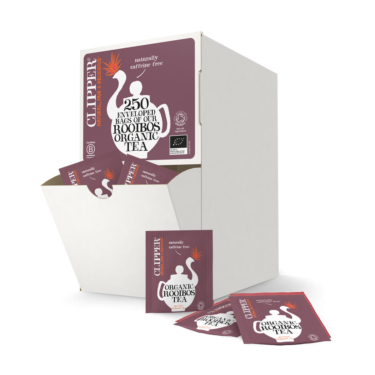 CLIPPER ENVELOPED & TAGGED  ORGANIC ROOIBOS TEA BAGS x 250