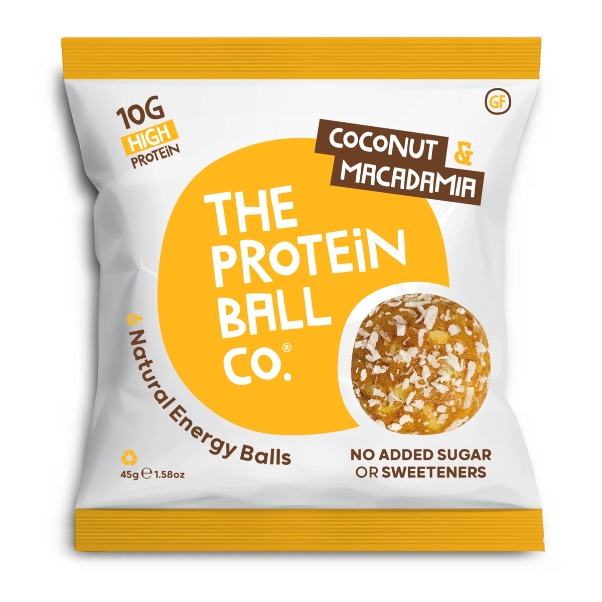THE PROTEIN BALL CO. COCONUT & MACADAMIA PROTEIN BALLS (45g) x 10