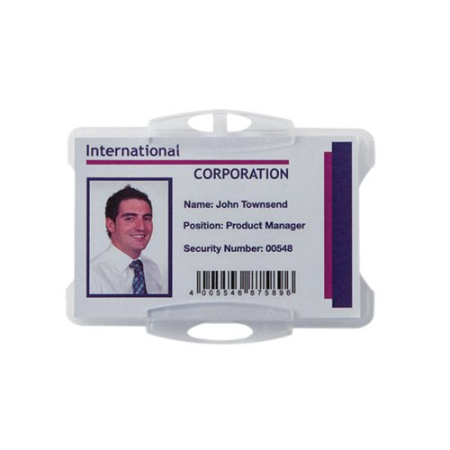 DURABLE SECURITY PASS HOLDER 54X85MM CLEAR (PACK OF 50) 999108011
