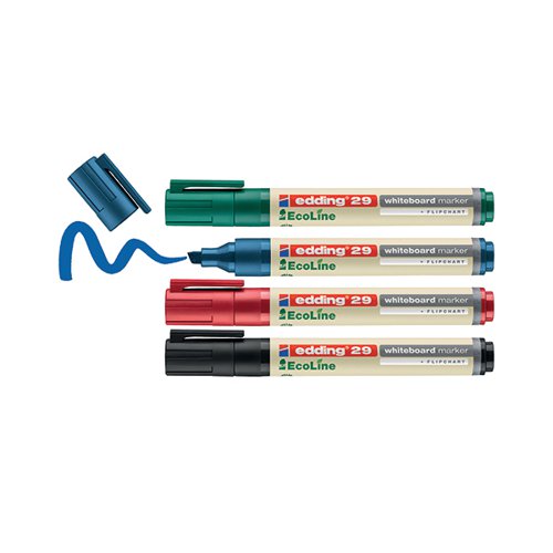 EDDING 29 ECOLINE WHITEBOARD MARKER ASSORTED (PACK OF 4) 4-29-4
