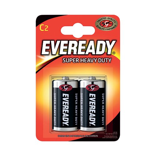 EVEREADY SUPER HEAVY DUTY SIZE C BATTERIES (PACK OF 2) R14B2UP