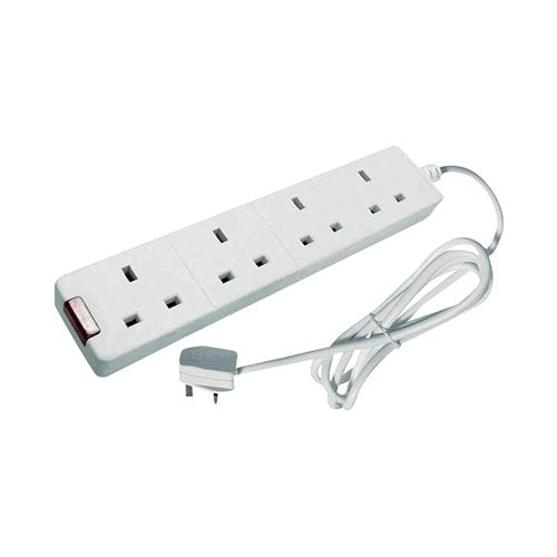 CED 4-WAY 13 AMP 5M EXTENSION LEAD WHITE WITH NEON LIGHT CEDTS4513M