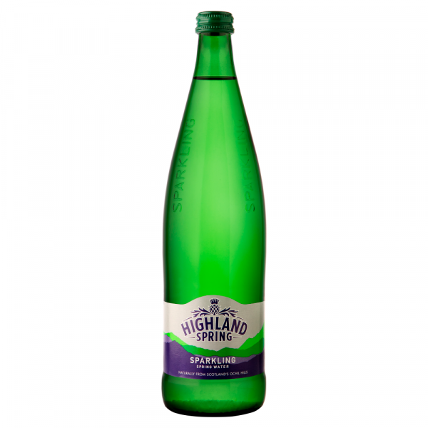 HIGHLAND SPRING SPARKLING WATER GLASS BOTTLES (750ml) x 12
