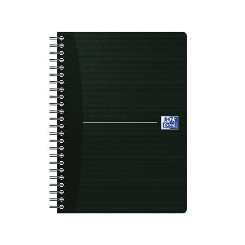 OXFORD CARD COVER WIREBOUND NOTEBOOK A5 BLACK (5 PACK) 100103627