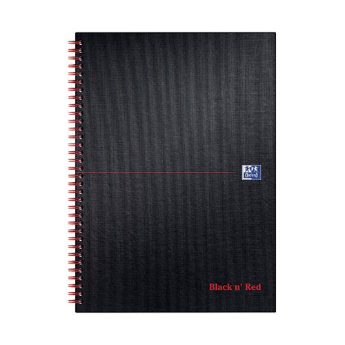 BLACK N' RED WIREBOUND RULED HARDBACK NOTEBOOK 140 PAGES A4 (PACK OF 5) 100080173