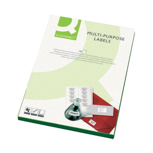 Q-CONNECT MULTIPURPOSE COPIER LABELS WHITE 105X42MM 14 LABEL PER SHEET ( 100 SHEET/ 1400 LABEL)