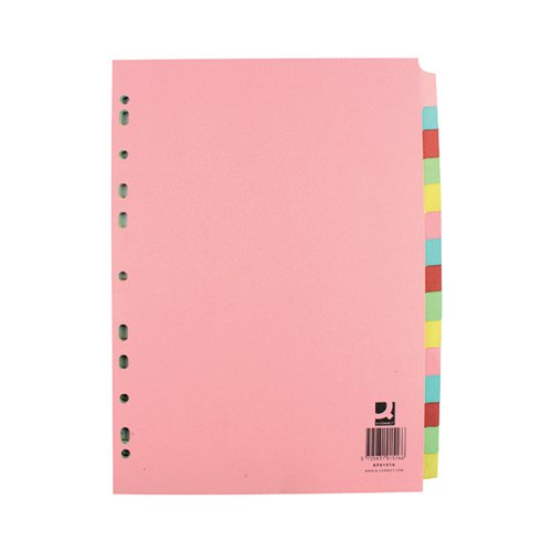 Q-CONNECT 15-PART SUBJECT DIVIDER MULTI-PUNCHED A4 KF01516