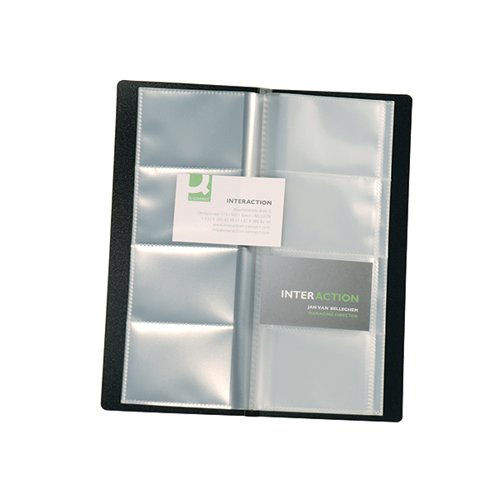 Q-CONNECT POLYPROPYLENE NAME BUSINESS CARD HOLDER 160 CARD BLACK KF03664