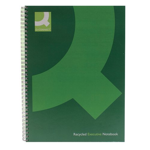 Q-CONNECT RECYCLED WIREBOUND NOTEBOOK A4 GREEN (PACK OF 3) KF03731