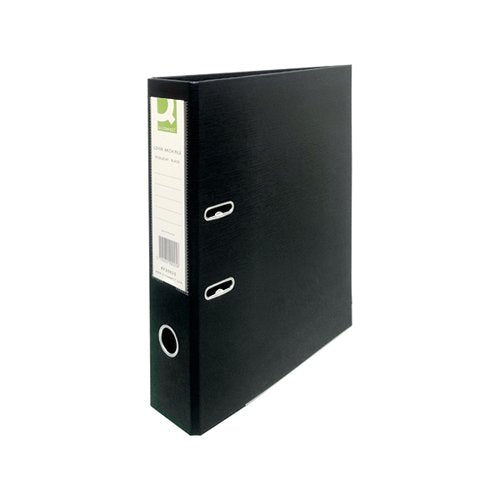 Q-CONNECT 70MM LEVER ARCH FILE POLYPROPYLENE FOOLSCAP BLACK (PACK OF 10) KF20025