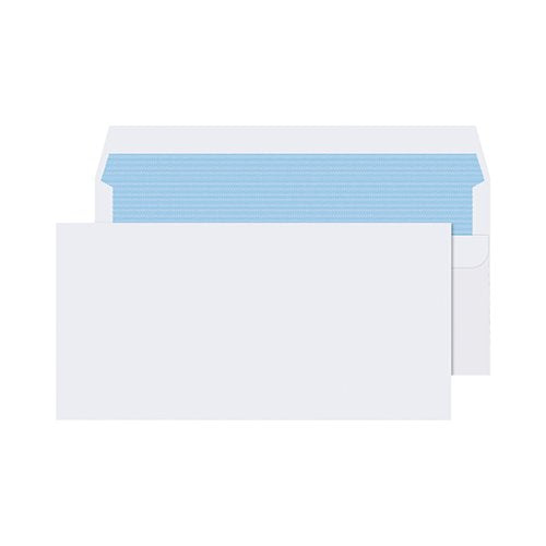 Q-CONNECT DL ENVELOPES PLAIN WALLET SELF SEAL 80GSM WHITE (1000 PACK) KF3454