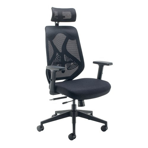 JEMINI STEALTH OPERATOR CHAIR WITH HEIGHT ADJUSTABLE ARMS BLACK KF80386