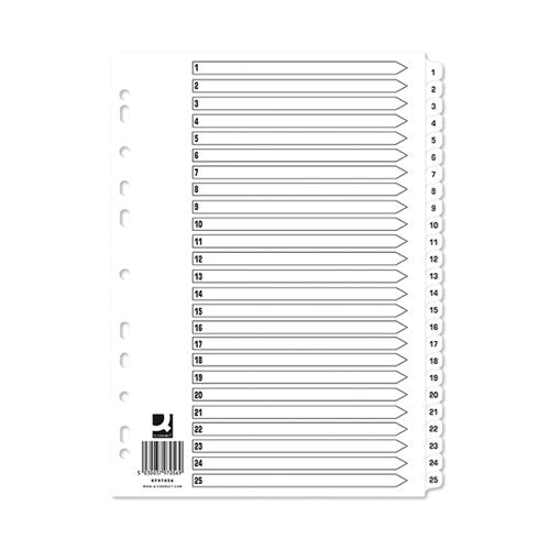 Q-CONNECT A4 1-25 MYLAR INDEX (10 PACK) KF97056Q