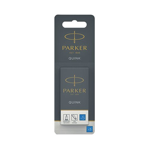 PARKER QUINK PERMANENT INK CARTRIDGE 12X5 BLUE (PACK OF 60) S0881580