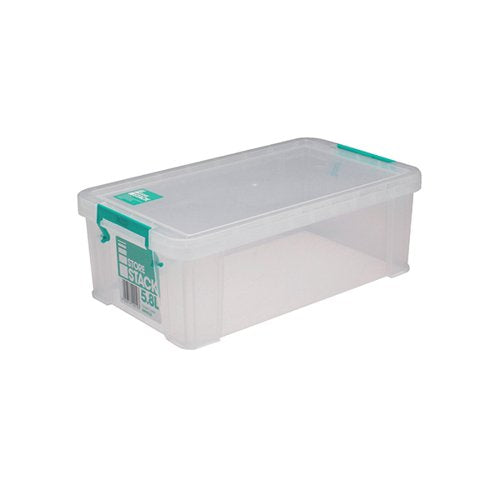 STORESTACK 5.8 LITRE STORAGE BOX W350XD190XH120MM CLEAR RB90122