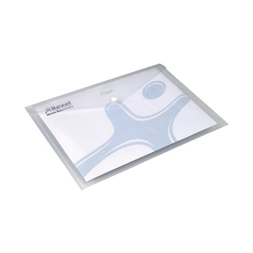 REXEL ICE POPPER WALLETS LANDSCAPE A4 CLEAR (PACK OF 5) 2101660