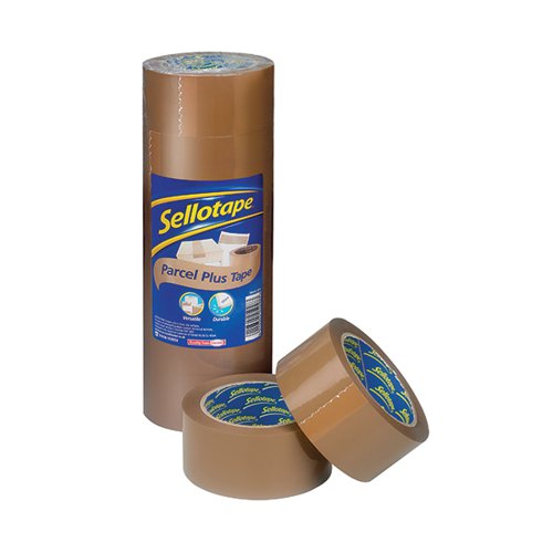 SELLOTAPE POLYPROPYLENE PACKAGING TAPE 50MMX66M BROWN (PACK OF 6) 1445172