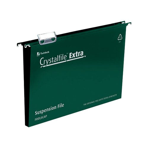 REXEL CRYSTALFILE EXTRA 30MM SUSPENSION FILE GREEN (PACK OF 25) 70631