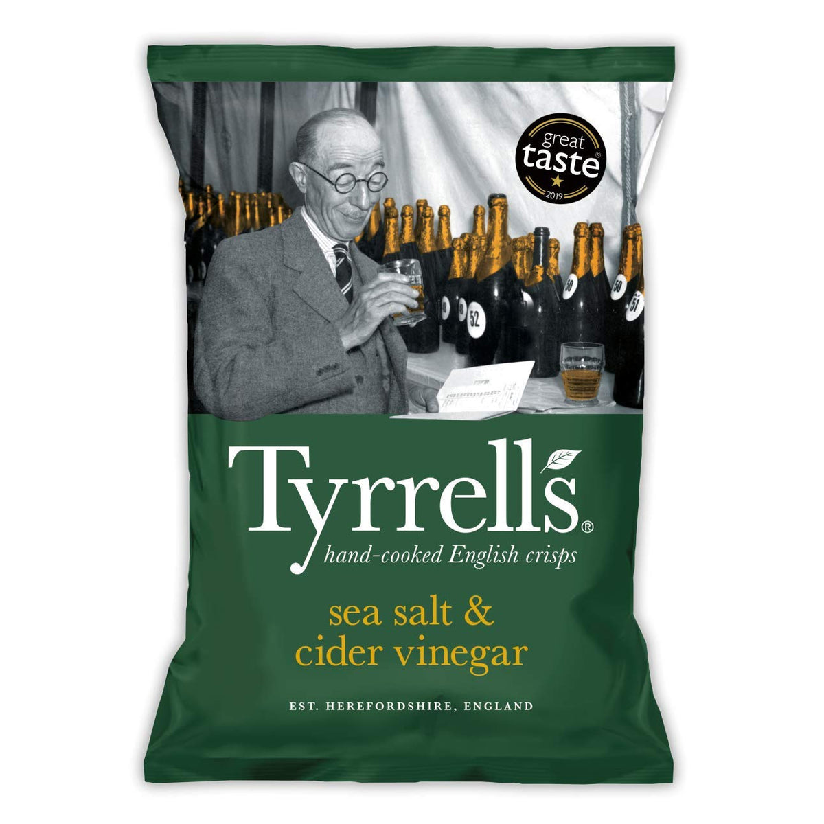 TYRRELLS SEA SALT AND VINEGAR CRISPS (40g) x 24