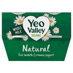 YEO VALLEY WHOLE MILK NATURAL YOGURTS (110g) x 4