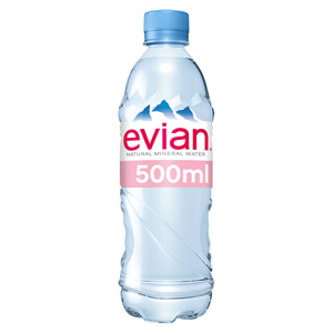 Evian Spring Water 500ml Plastic Bottles x 24