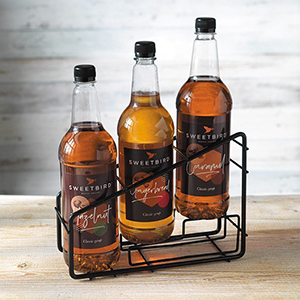Sweetbird 3 bottle black wire display stand